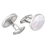 Carica l'immagine nel visualizzatore Galleria, Gemelli da polso argento e madreperla ovale