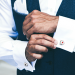 Load image into Gallery viewer, Flower and diamond cufflinks