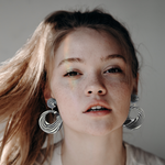 Carica l'immagine nel visualizzatore Galleria, Orecchini pendenti cerchio optical