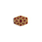 Load image into Gallery viewer, 1950s brooch with red rhinestones