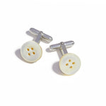 Load image into Gallery viewer, Mother of pearl buttons silver Cufflinks