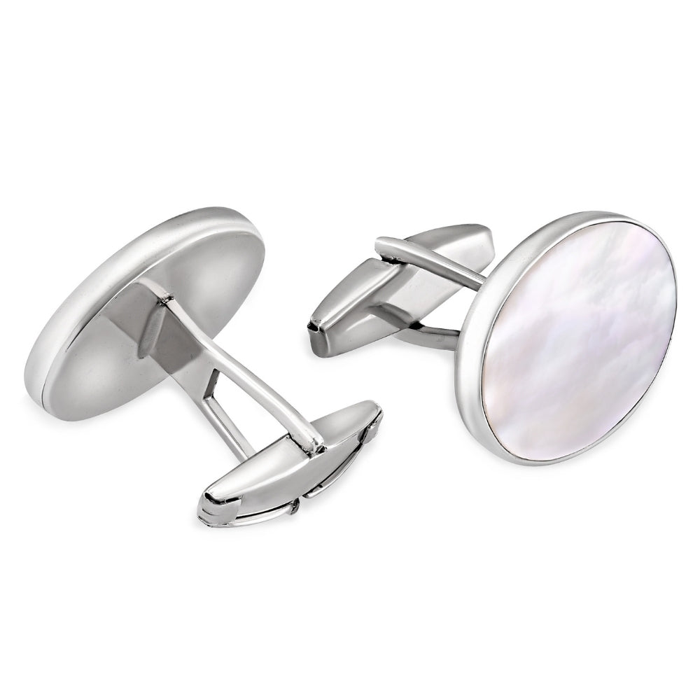 Gemelli da polso argento e madreperla ovale