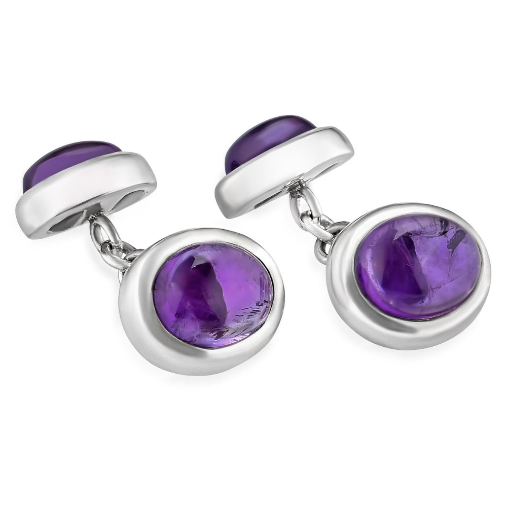 Gemelli da polso argento e ametista doppi