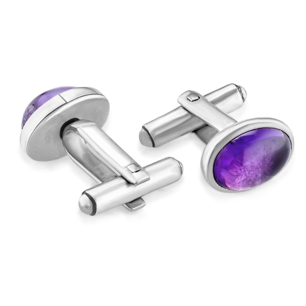 Gemelli da polso argento e ametista ovale