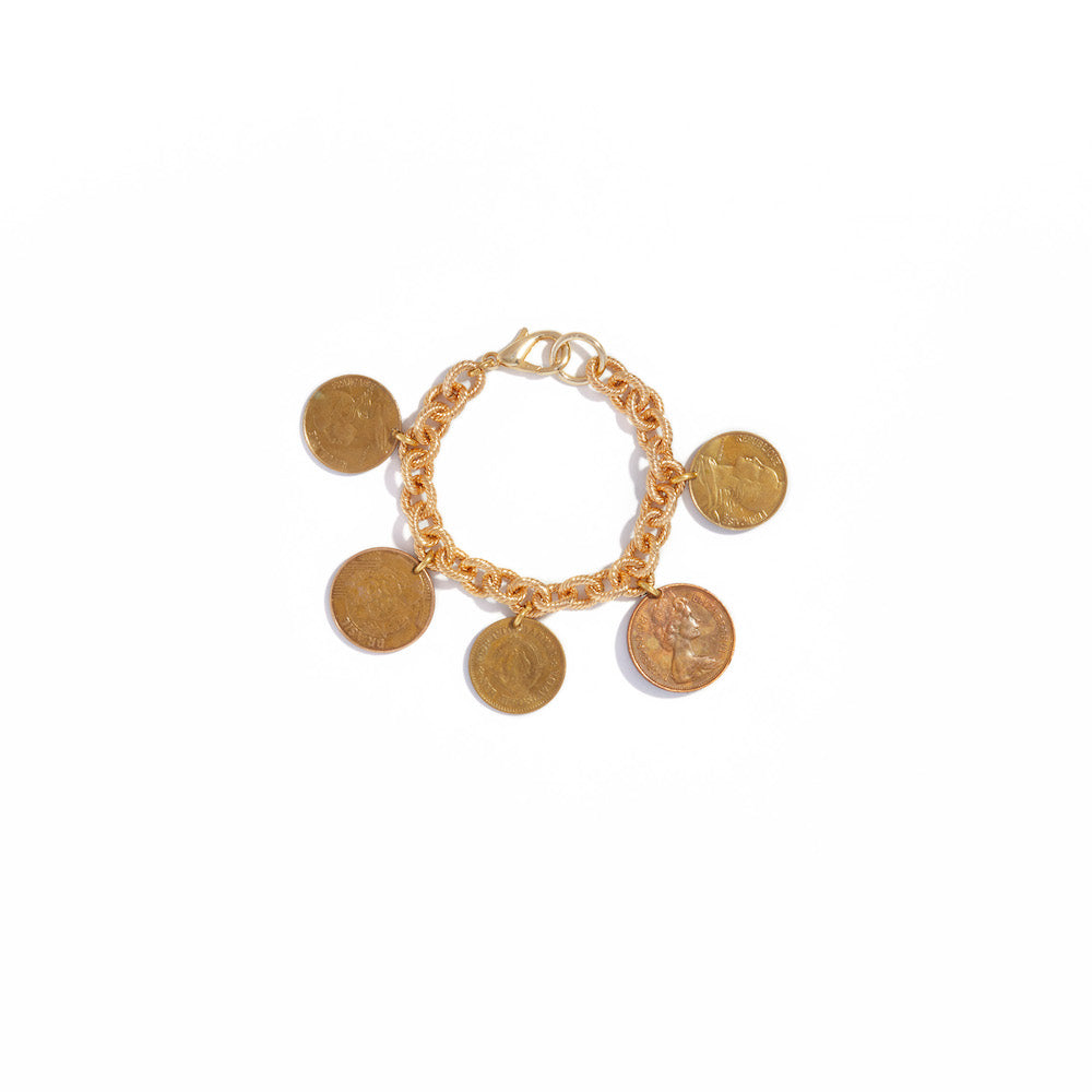 Bracelet with coin charms 