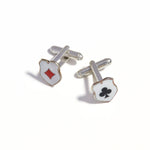 Load image into Gallery viewer, Flower and diamond cufflinks
